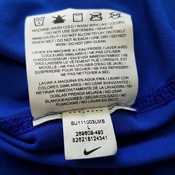 Nike Pro Combat Large Fitted Shirt Dri-Fit Blue - Picture 5 of 8